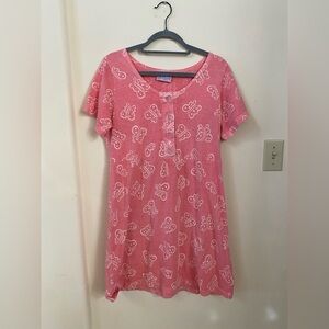 Fresh Produce Vintage Cotton Pink Butterfly Painted Print Shirt Dress Size S